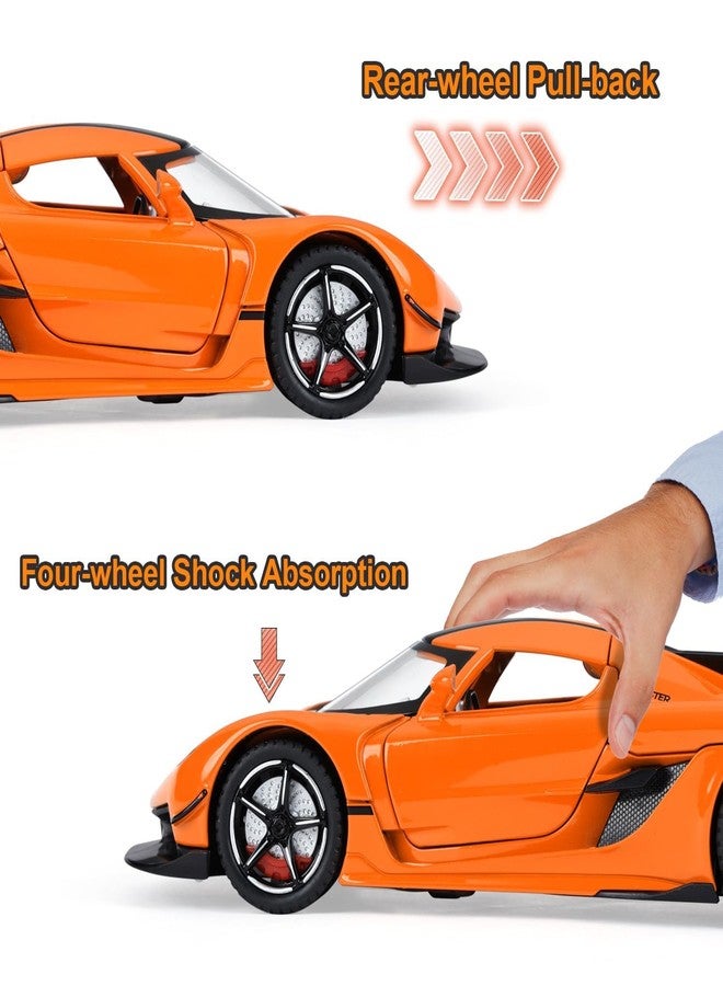 سيارات ألعاب KEXXA للأطفال 1/22 سيارات ألعاب معدنية مصبوبة من Koenigsegg Jesko (برتقالي) - Image 5